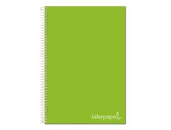 Cuaderno espiral liderpapel a4 micro jolly tapa forrada 140h 75 gr cuadro 5mm 5 bandas 4 taladros color verde