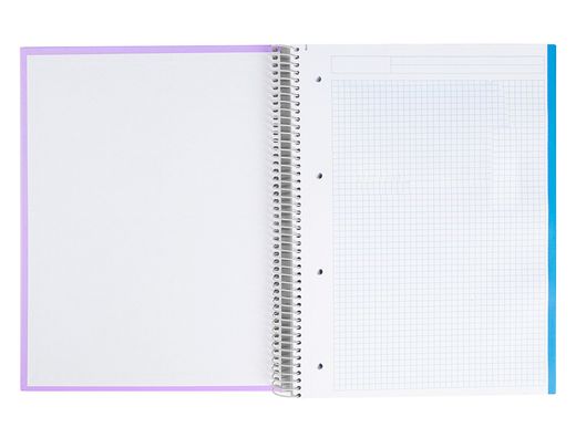 Cuaderno espiral liderpapel a4 micro jolly tapa forrada 140h 75 gr cuadro 5mm 5 bandas4 taladros colores surtidos
