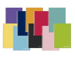 Cuaderno espiral liderpapel a4 micro jolly tapa forrada 140h 75 gr horizontal 5 bandas4 taladros colores surtidos