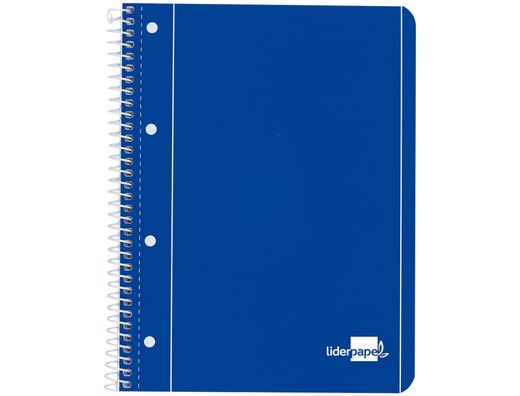 Cuaderno Espiral Liderpapel A4 Micro Serie Azul Tapa Blanda 80H 80 Gr Cuadro5Mm con Margen 4 Taladros Azul