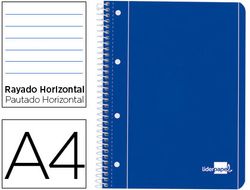 Cuaderno Espiral Liderpapel A4 Micro Serie Azul Tapa Blanda 80H 80 Gr Horizontal con Margen 4 Taladros Azul