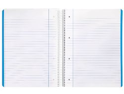 Cuaderno espiral liderpapel A4 micro smart tapa blanda 80h 75gr horizontal 7mm doble margen 4 taladros colores