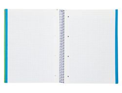 Cuaderno espiral liderpapel A4 micro wonder tapa plastico 120h 90gr cuadro 5mm 5 bandas 4 taladros color verde oscuro
