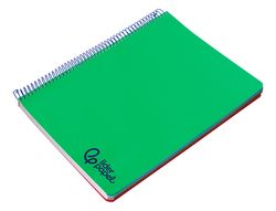 Cuaderno espiral liderpapel A4 micro wonder tapa plastico 120h 90gr cuadro 5mm 5 bandas 4 taladros color verde oscuro