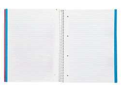 Cuaderno espiral liderpapel A4 micro wonder tapa plastico 120h 90gr horizontal 5 bandas 4 taladros colores