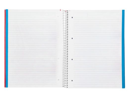Cuaderno espiral liderpapel A4 micro wonder tapa plastico 120h 90gr horizontal 5 bandas 4 taladros colores