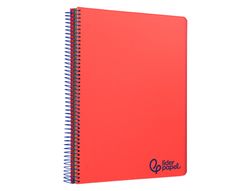 Cuaderno espiral liderpapel A4 micro wonder tapa plastico 120h 90gr horizontal 5 bandas 4 taladros colores