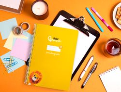 Cuaderno espiral liderpapel A4 pautaguia tapa blanda 80h 75 gr cuadro pautado 2,5mm color amarillo