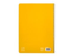 Cuaderno espiral liderpapel A4 pautaguia tapa blanda 80h 75 gr cuadro pautado 2,5mm color amarillo