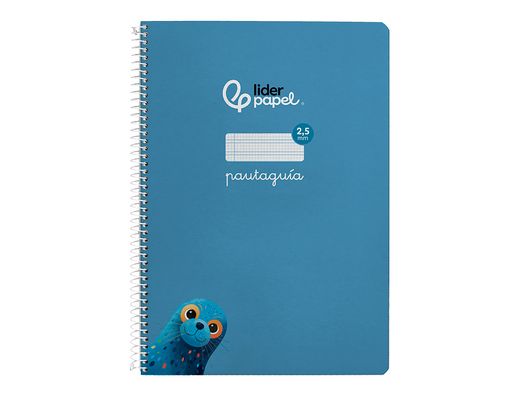 Cuaderno espiral liderpapel A4 pautaguia tapa blanda 80h 75 gr cuadro pautado 2,5mm color azul