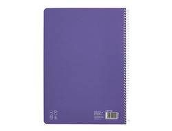Cuaderno espiral liderpapel A4 pautaguia tapa blanda 80h 75 gr cuadro pautado 2,5mm color lila