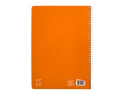 Cuaderno espiral liderpapel A4 pautaguia tapa blanda 80h 75 gr cuadro pautado 2,5mm color naranja