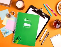 Cuaderno espiral liderpapel A4 pautaguia tapa blanda 80h 75 gr cuadro pautado 2,5mm color verde