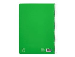 Cuaderno espiral liderpapel A4 pautaguia tapa blanda 80h 75 gr cuadro pautado 2,5mm color verde