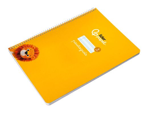 Cuaderno espiral liderpapel A4 pautaguia tapa blanda 80h 75 gr cuadro pautado 3mm color amarillo