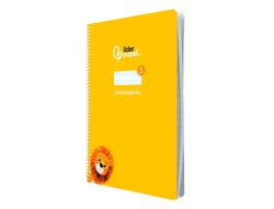 Cuaderno espiral liderpapel A4 pautaguia tapa blanda 80h 75 gr cuadro pautado 3mm color amarillo