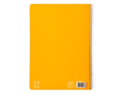 Cuaderno espiral liderpapel A4 pautaguia tapa blanda 80h 75 gr cuadro pautado 3mm color amarillo