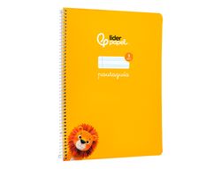 Cuaderno espiral liderpapel A4 pautaguia tapa blanda 80h 75 gr cuadro pautado 3mm color amarillo
