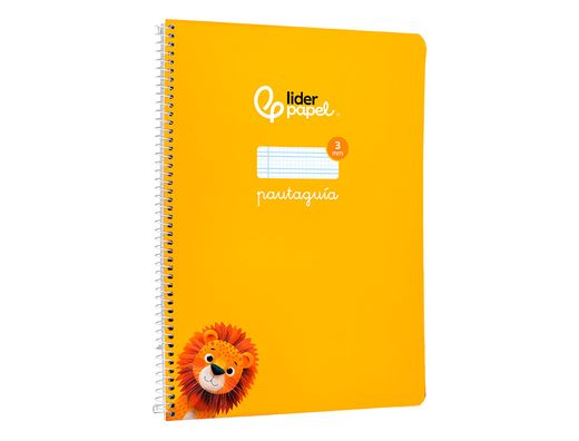 Cuaderno espiral liderpapel A4 pautaguia tapa blanda 80h 75 gr cuadro pautado 3mm color amarillo