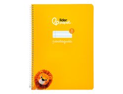 Cuaderno espiral liderpapel A4 pautaguia tapa blanda 80h 75 gr cuadro pautado 3mm color amarillo