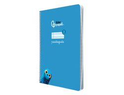 Cuaderno espiral liderpapel A4 pautaguia tapa blanda 80h 75 gr cuadro pautado 3mm color azul