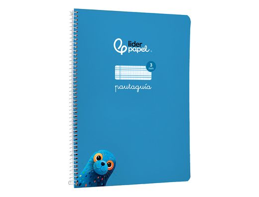Cuaderno espiral liderpapel A4 pautaguia tapa blanda 80h 75 gr cuadro pautado 3mm color azul