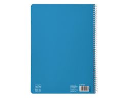 Cuaderno espiral liderpapel A4 pautaguia tapa blanda 80h 75 gr cuadro pautado 3mm color azul