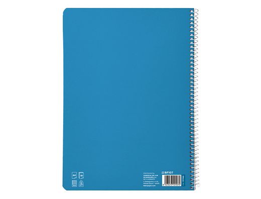 Cuaderno espiral liderpapel A4 pautaguia tapa blanda 80h 75 gr cuadro pautado 3mm color azul
