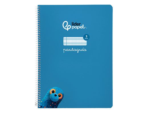 Cuaderno espiral liderpapel A4 pautaguia tapa blanda 80h 75 gr cuadro pautado 3mm color azul