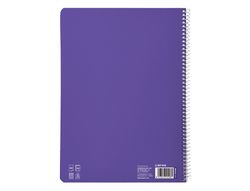 Cuaderno espiral liderpapel A4 pautaguia tapa blanda 80h 75 gr cuadro pautado 3mm color lila