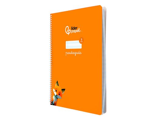 Cuaderno espiral liderpapel A4 pautaguia tapa blanda 80h 75 gr cuadro pautado 3mm color naranja
