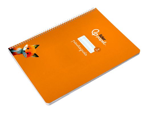 Cuaderno espiral liderpapel A4 pautaguia tapa blanda 80h 75 gr cuadro pautado 3mm color naranja
