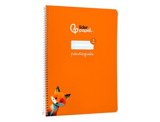 Cuaderno espiral liderpapel A4 pautaguia tapa blanda 80h 75 gr cuadro pautado 3mm color naranja
