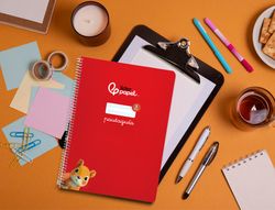 Cuaderno espiral liderpapel A4 pautaguia tapa blanda 80h 75 gr cuadro pautado 3mm color rojo