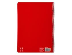 Cuaderno espiral liderpapel A4 pautaguia tapa blanda 80h 75 gr cuadro pautado 3mm color rojo
