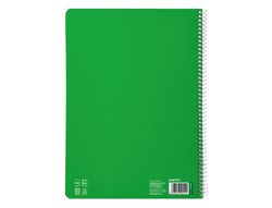 Cuaderno espiral liderpapel A4 pautaguia tapa blanda 80h 75 gr cuadro pautado 3mm color verde