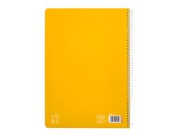 Cuaderno espiral liderpapel A4 pautaguia tapa blanda 80h 75 gr cuadro pautado 4mm color amarillo