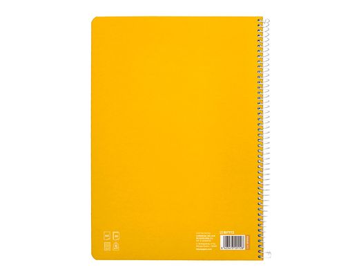 Cuaderno espiral liderpapel A4 pautaguia tapa blanda 80h 75 gr cuadro pautado 4mm color amarillo