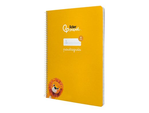 Cuaderno espiral liderpapel A4 pautaguia tapa blanda 80h 75 gr cuadro pautado 4mm color amarillo