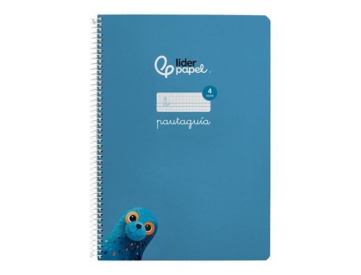 Cuaderno espiral liderpapel A4 pautaguia tapa blanda 80h 75 gr cuadro pautado 4mm color azul