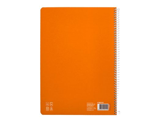 Cuaderno espiral liderpapel A4 pautaguia tapa blanda 80h 75 gr cuadro pautado 4mm color naranja