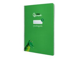 Cuaderno espiral liderpapel A4 pautaguia tapa blanda 80h 75 gr cuadro pautado 4mm color verde