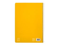 Cuaderno espiral liderpapel A4 pautaguia tapa blanda 80h 75 gr cuadro pautado 5mm color amarillo