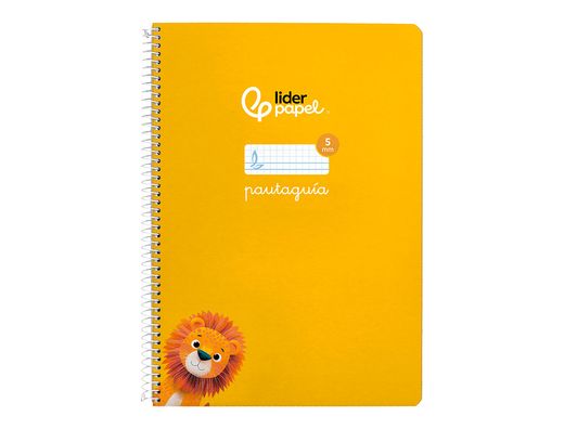 Cuaderno espiral liderpapel A4 pautaguia tapa blanda 80h 75 gr cuadro pautado 5mm color amarillo