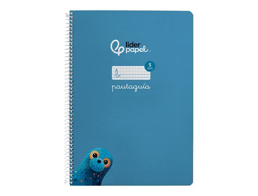 Cuaderno espiral liderpapel A4 pautaguia tapa blanda 80h 75 gr cuadro pautado 5mm color azul