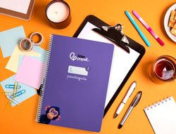 Cuaderno espiral liderpapel A4 pautaguia tapa blanda 80h 75 gr cuadro pautado 5mm color lila
