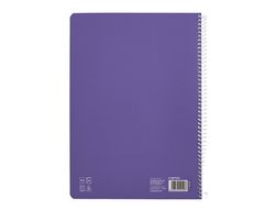 Cuaderno espiral liderpapel A4 pautaguia tapa blanda 80h 75 gr cuadro pautado 5mm color lila