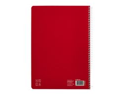 Cuaderno espiral liderpapel A4 pautaguia tapa blanda 80h 75 gr cuadro pautado 5mm color rojo