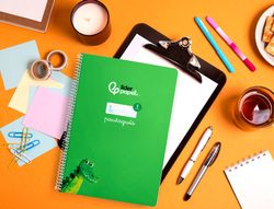 Cuaderno espiral liderpapel A4 pautaguia tapa blanda 80h 75 gr cuadro pautado 5mm color verde
