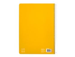 Cuaderno espiral liderpapel A4 pautaguia tapa dura 80h 90 gr cuadro pautado 4mm color amarillo